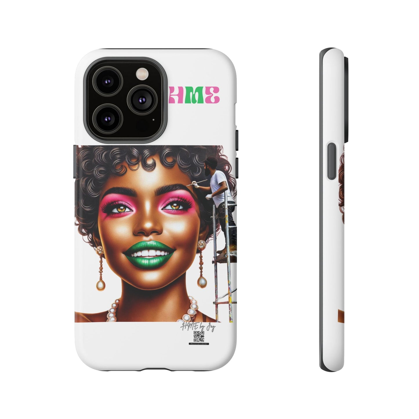 Phone Case - Ahnye's Melanin Collection Devine 9, AKA creation of beauty (White)