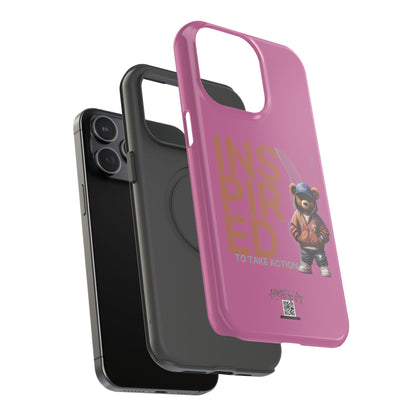 Phone Cases - HME Logo Bear, Inspired to take action light pink