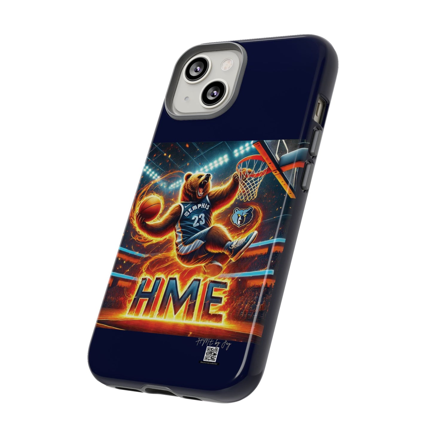 Phone Cases - Memphis Grizzlies Bear Dunkin on Fire Design