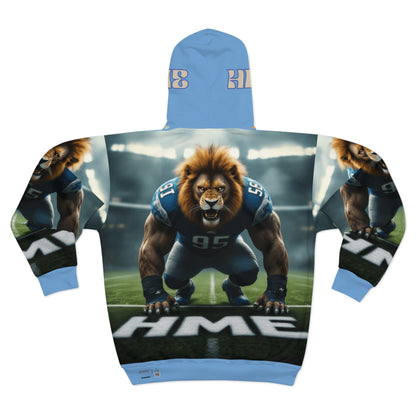 HME Detroit Lions Unisex Zip Hoodie (AOP)