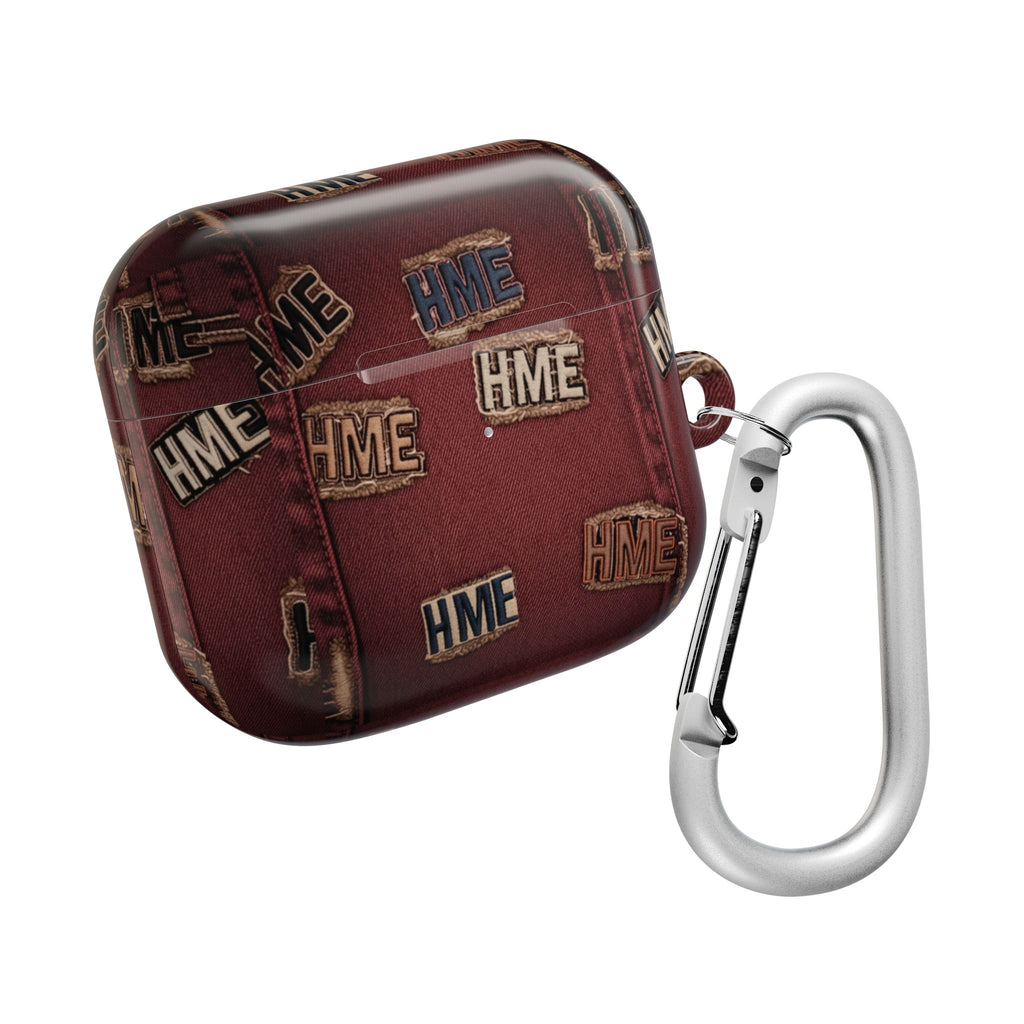 AirPod Case -HME  Stressed Denim with Patches design