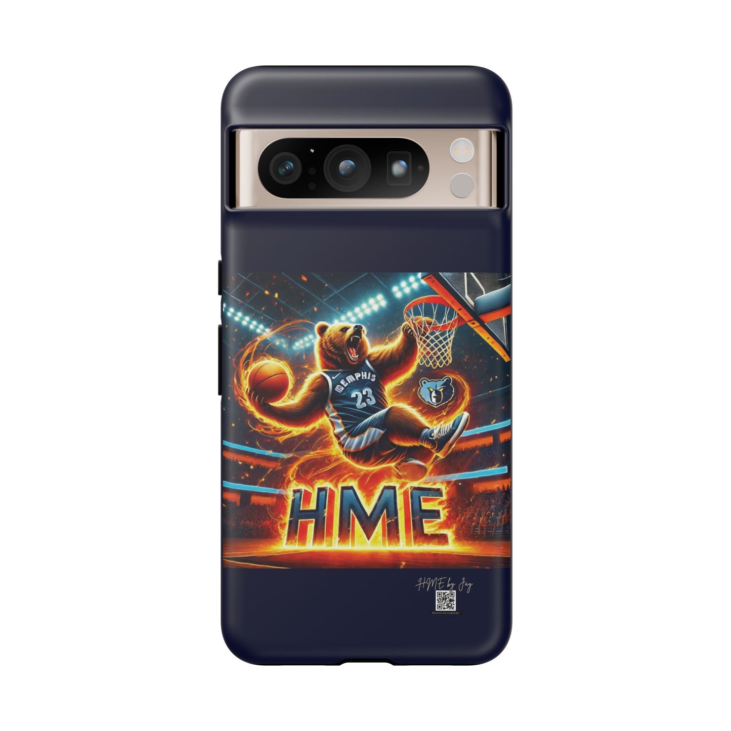 Phone Cases - Memphis Grizzlies Bear Dunkin on Fire Design