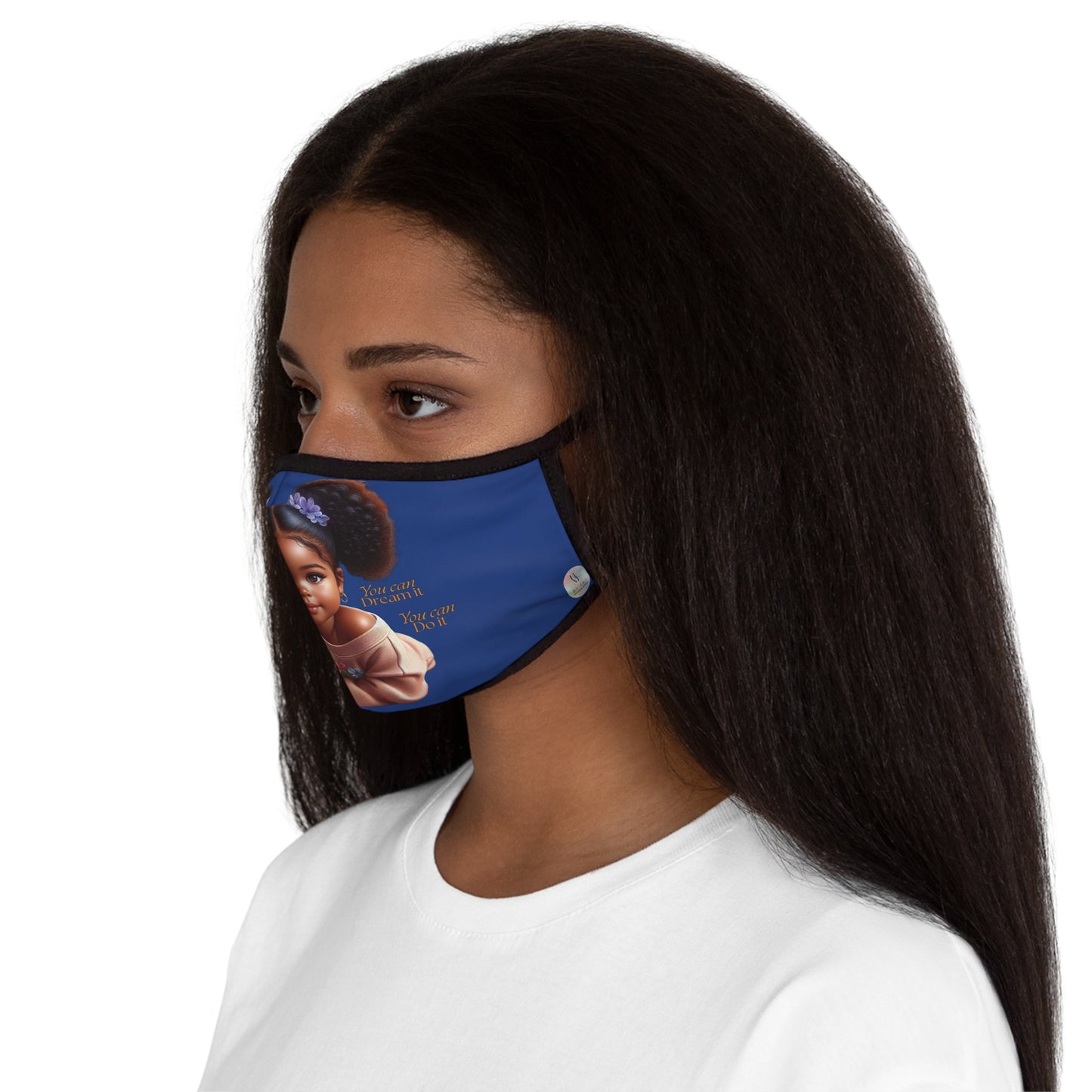 Ahnye’s Melanin Collection Dream it (Blue) Fitted 2 layer Polyester Face Mask