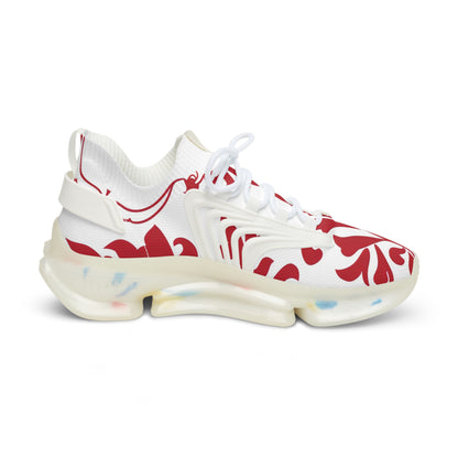 FlexComfort Red & White Men's Mesh Sneakers