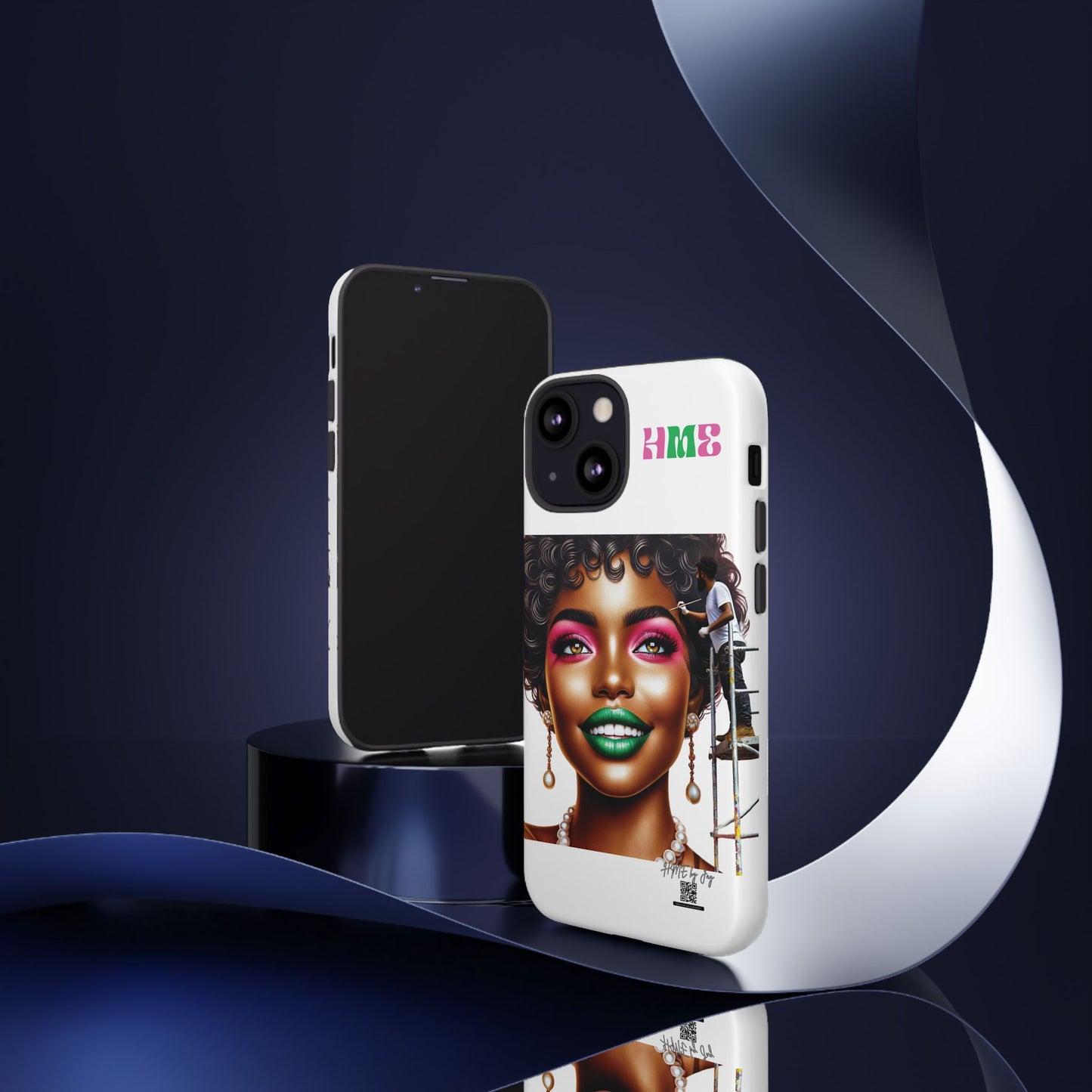 Phone Case - Ahnye's Melanin Collection Devine 9, AKA creation of beauty (White)