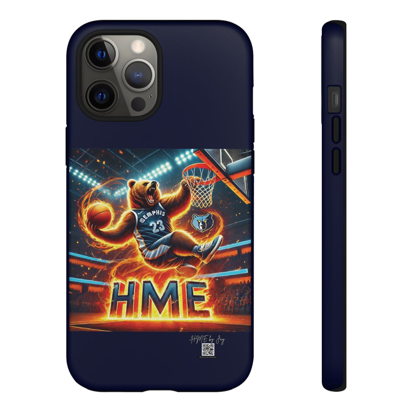 Phone Cases - Memphis Grizzlies Bear Dunkin on Fire Design