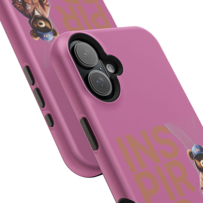 Phone Cases - HME Logo Bear, Inspired to take action light pink