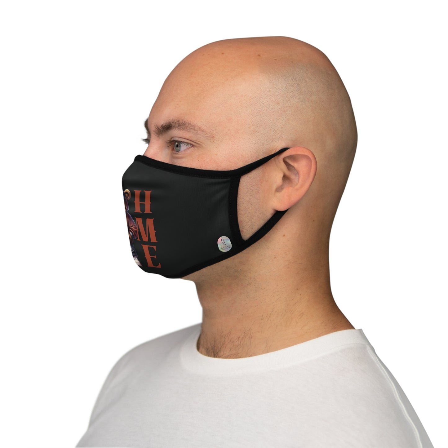 HME Bear Logo Collection HME (Black) Fitted 2 layer Polyester Face Mask