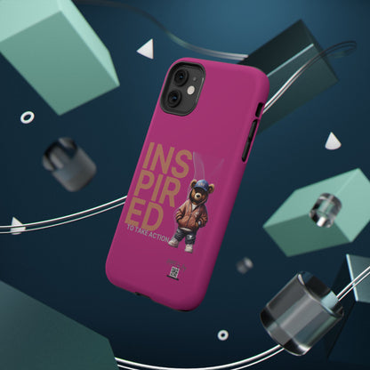 Phone Cases - HME Logo Bear, Inspired to take action Pink
