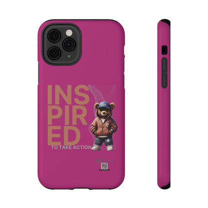 Phone Cases - HME Logo Bear, Inspired to take action Pink