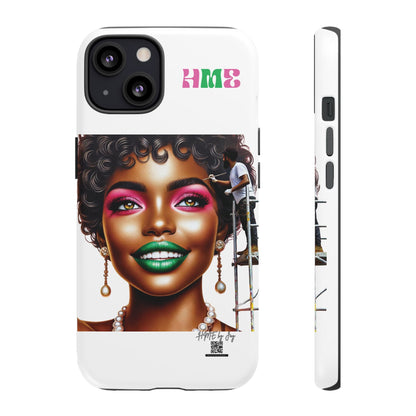 Phone Case - Ahnye's Melanin Collection Devine 9, AKA creation of beauty (White)