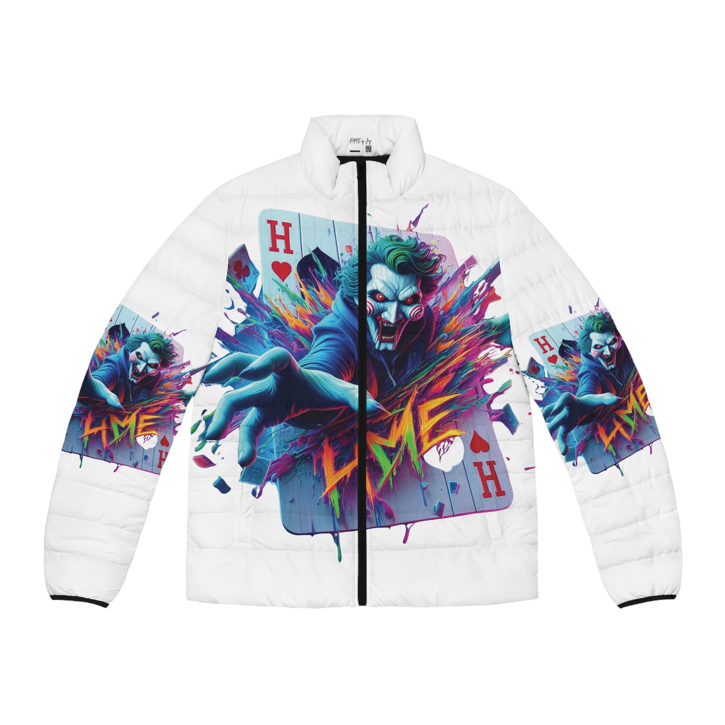 Puffer Jacket - White Special Edition Jigsaw for Horror & Pop Culture Enthusiasts