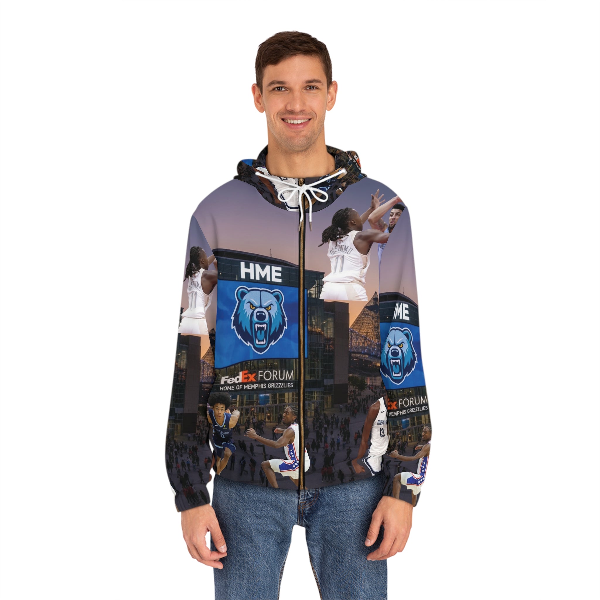 NBA Full-Zip Hoodie Memphis Grizzlies Jaren Jackson Jr Scotty Pippen Jr Jalen Wells Design