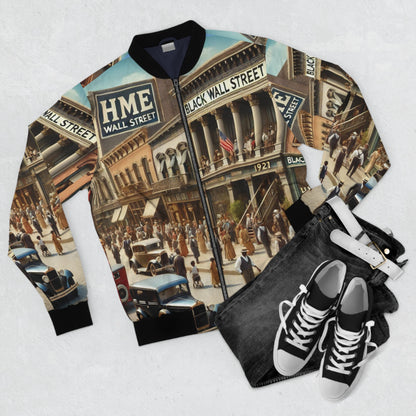 Bomber Jacket HME Black Wall Street 1921 Civil Rights