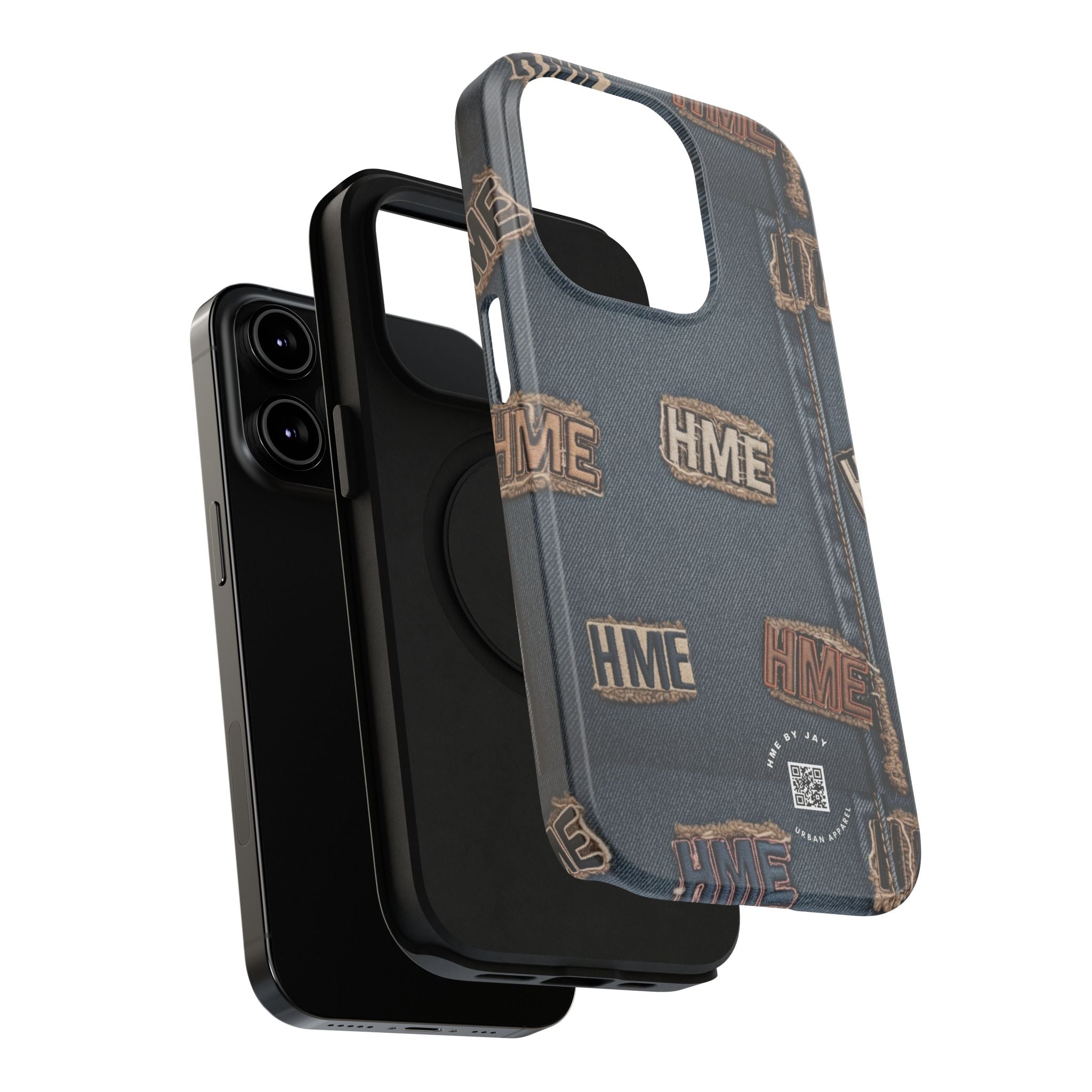 Phone Case Stressed Denim HME Patches Impact-Resistant