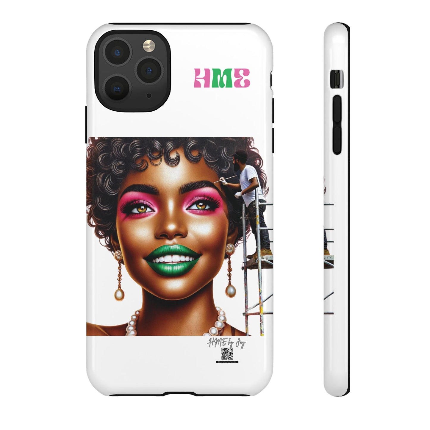 Phone Case - Ahnye's Melanin Collection Devine 9, AKA creation of beauty (White)