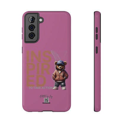 Phone Cases - HME Logo Bear, Inspired to take action light pink