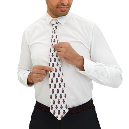 HME Bear Logo Collection White Necktie