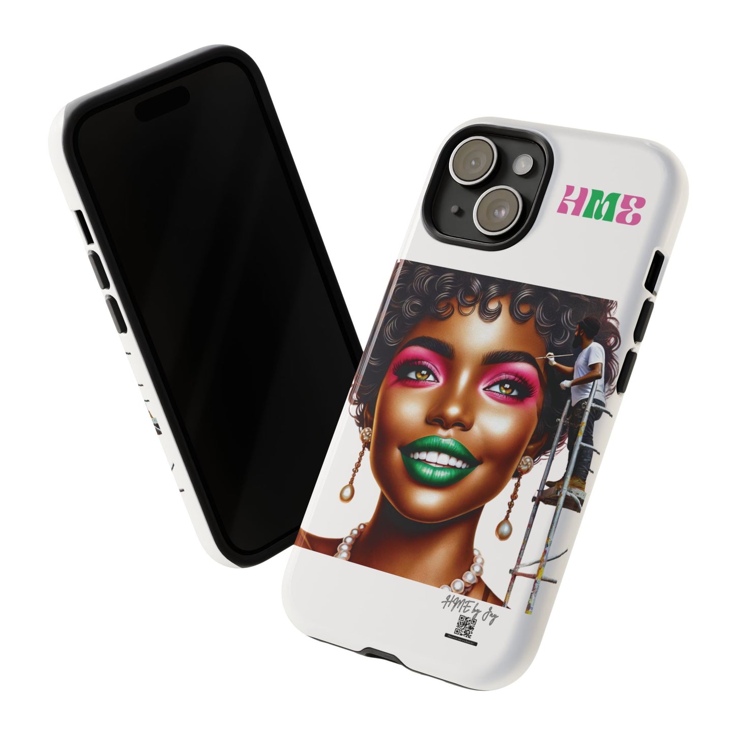 Phone Case - Ahnye's Melanin Collection Devine 9, AKA creation of beauty (White)