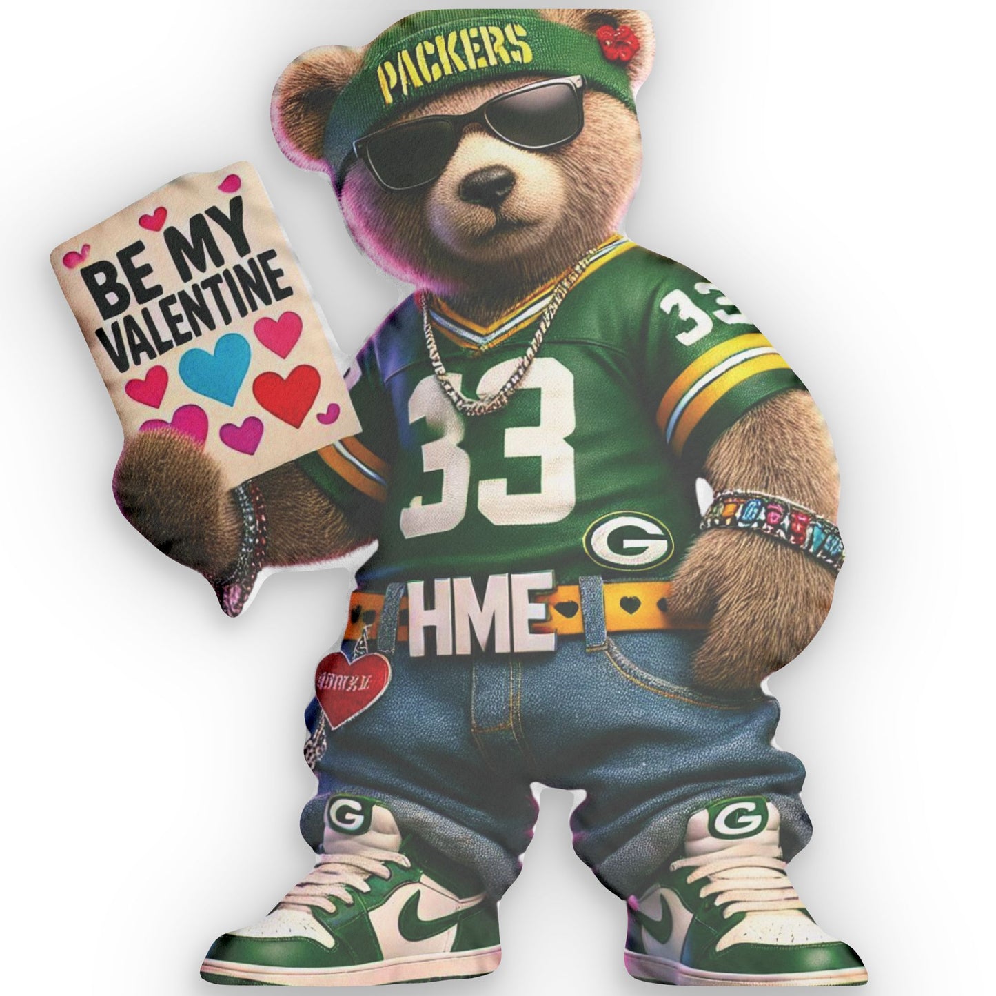 Pillow Green Bay Packers Valentine Bear