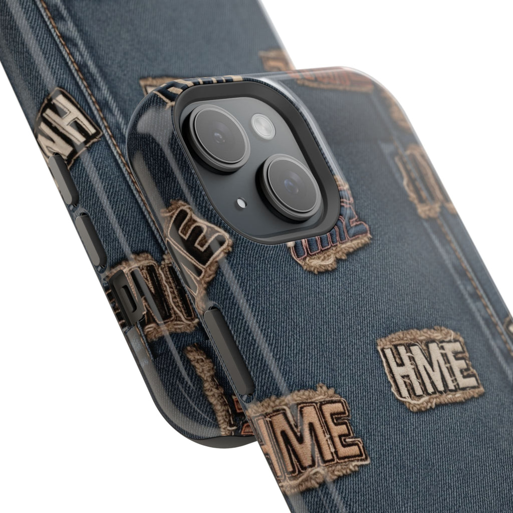 Phone Case Stressed Denim HME Patches Impact-Resistant