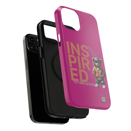 Phone Cases - HME Logo Bear, Inspired to take action Pink