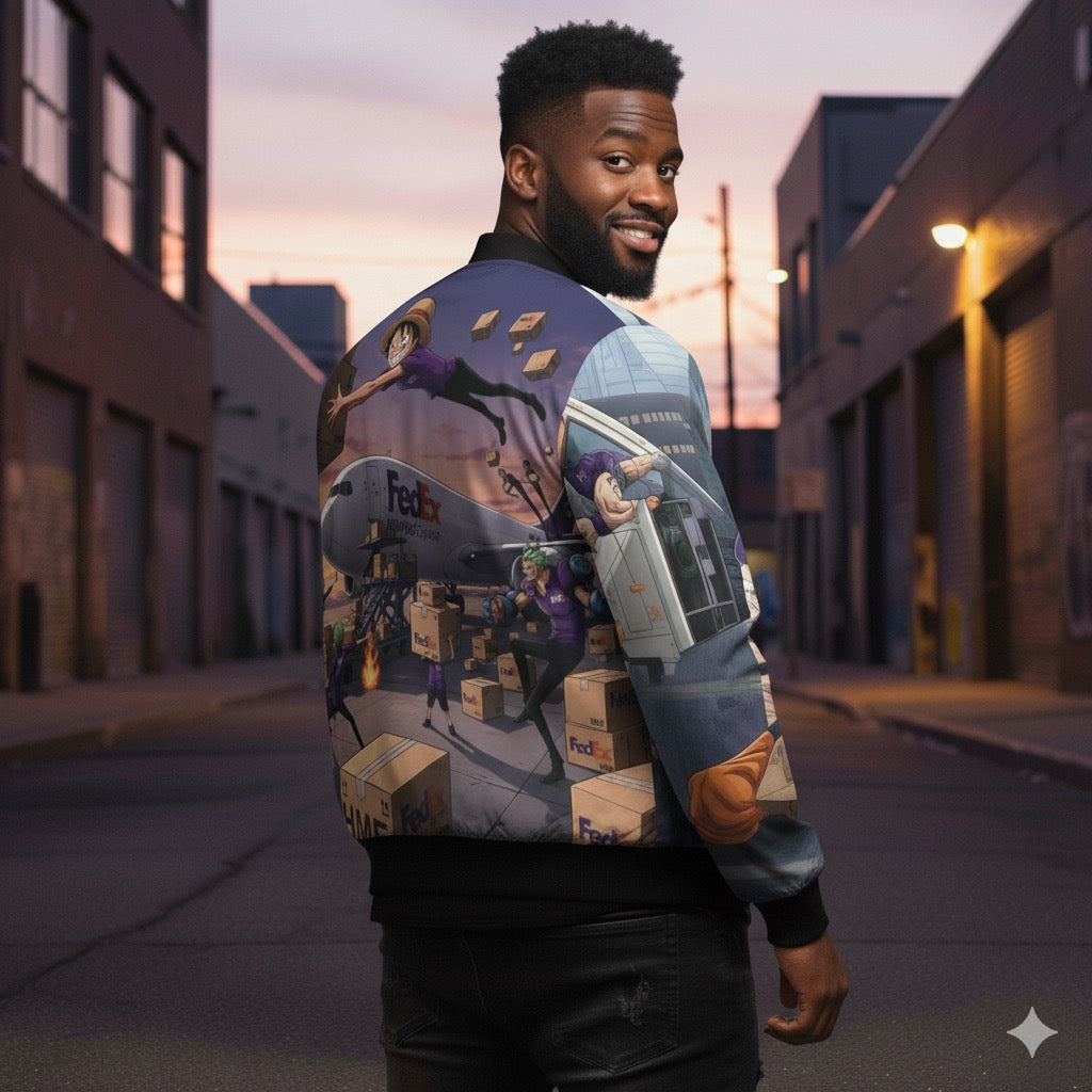 Anime Mashup Men's Bomber Jacket - FedEx Express Design for MEM HUB Fans