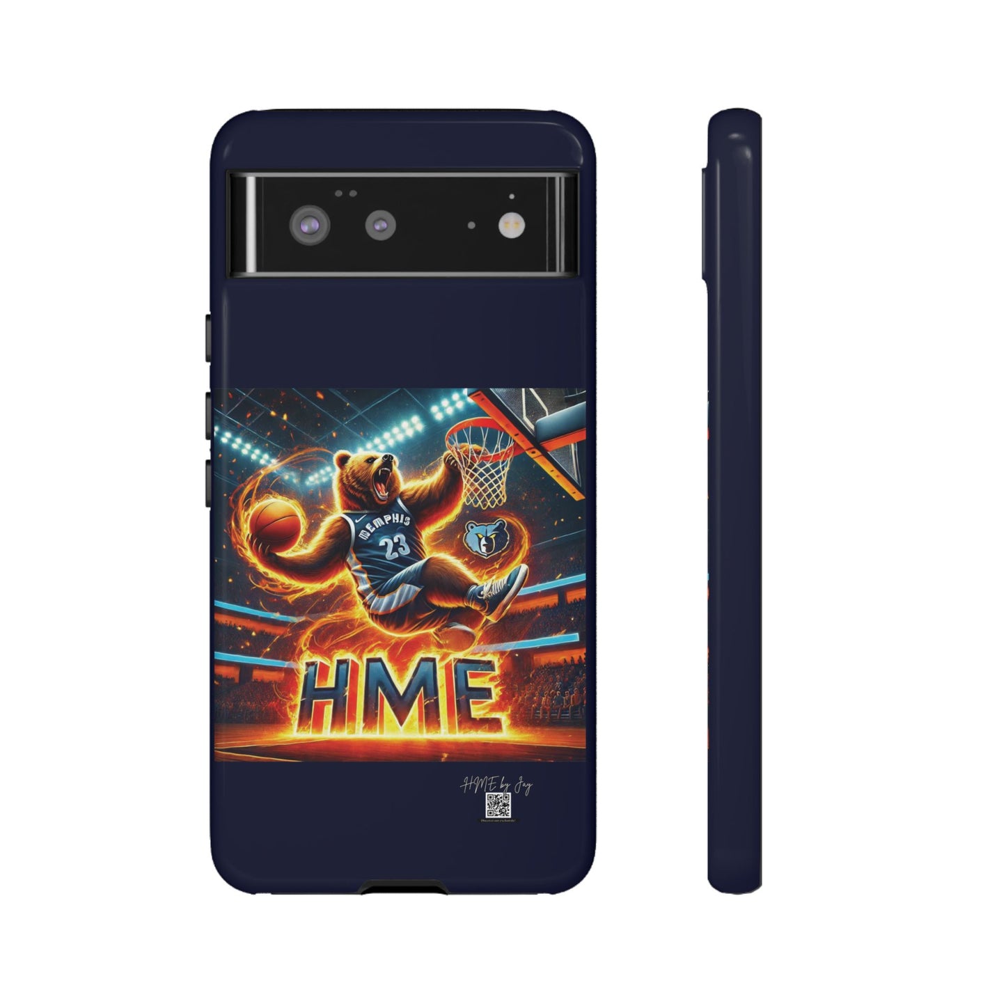 Phone Cases - Memphis Grizzlies Bear Dunkin on Fire Design