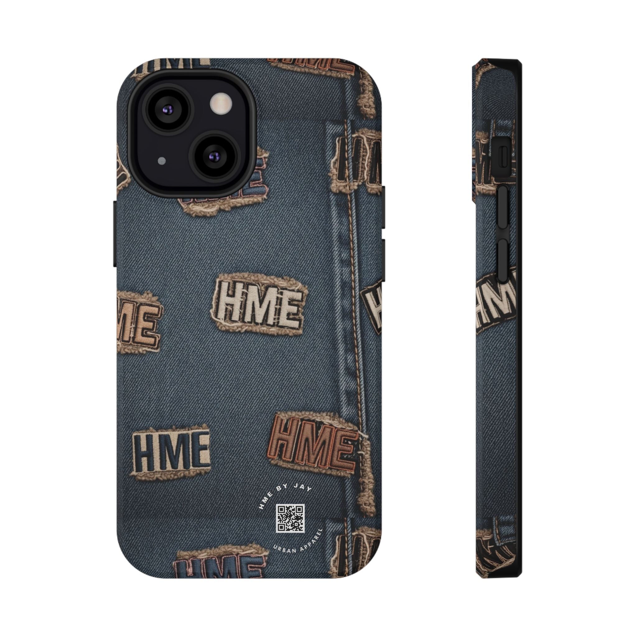 Phone Case Stressed Denim HME Patches Impact-Resistant