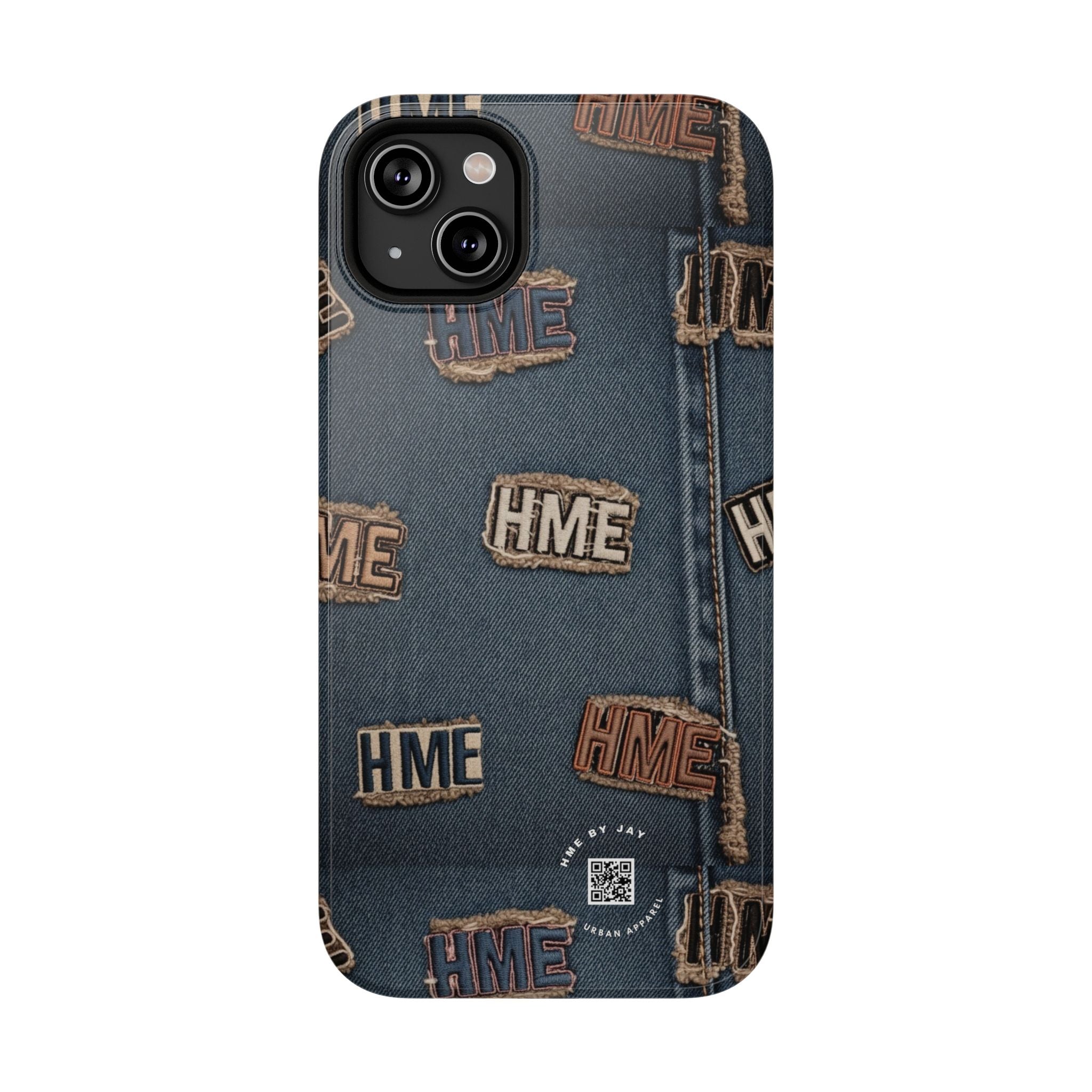 Phone Case Stressed Denim HME Patches Impact-Resistant