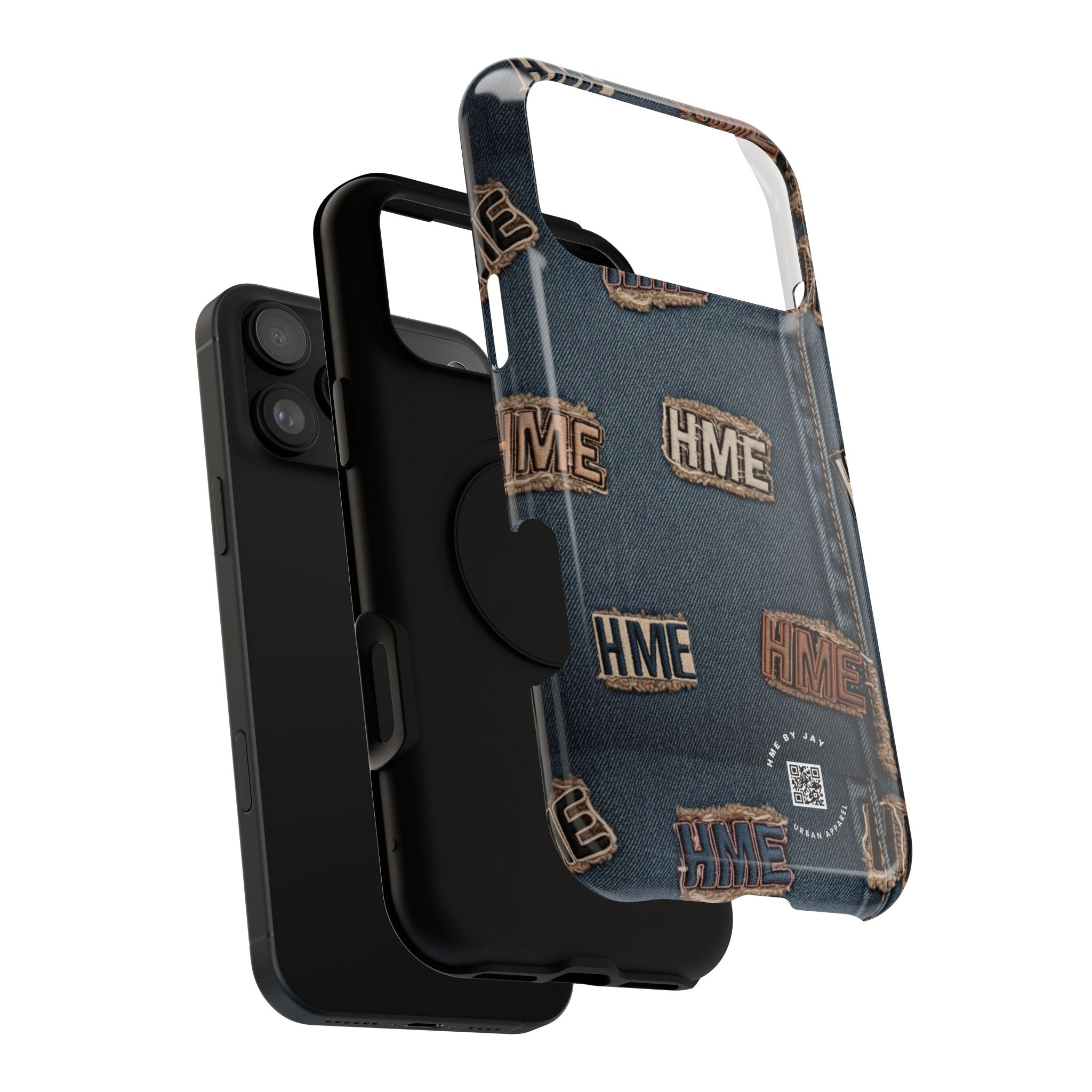 Phone Case Stressed Denim HME Patches Impact-Resistant