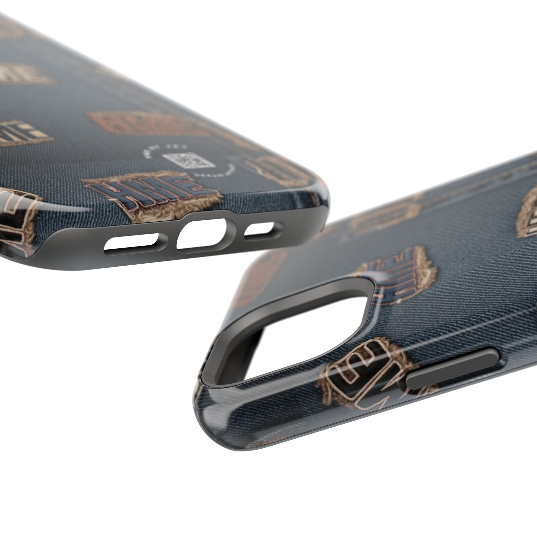 Phone Case Stressed Denim HME Patches Impact-Resistant