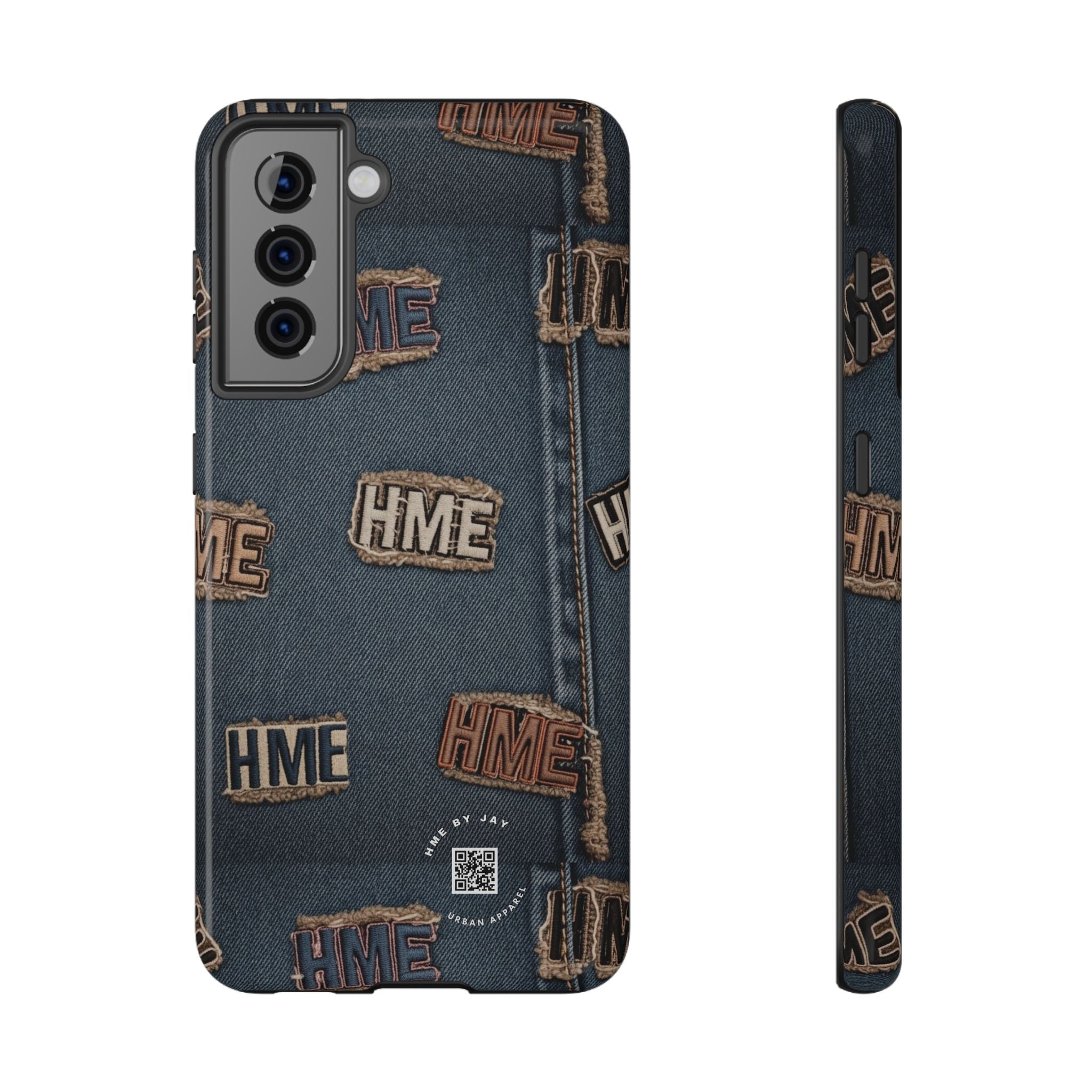 Phone Case Stressed Denim HME Patches Impact-Resistant