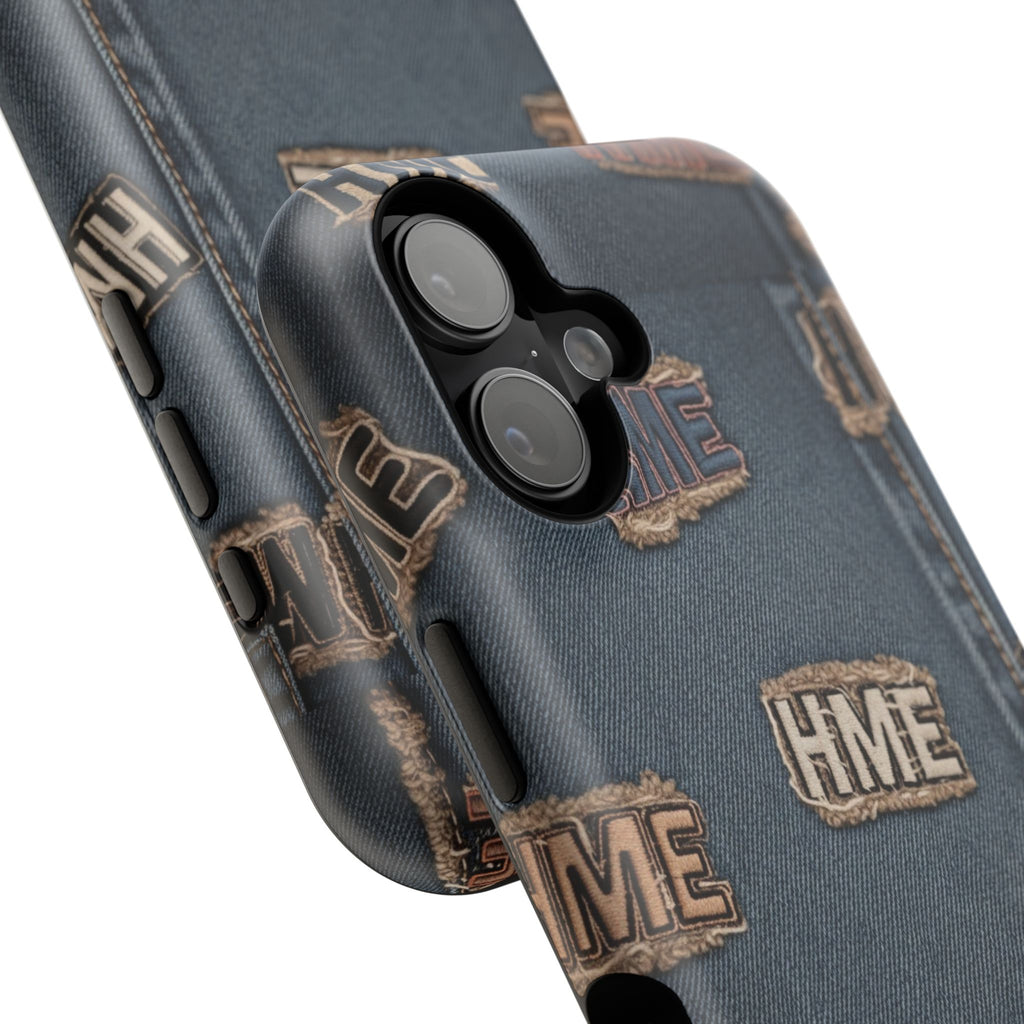 Phone Case Stressed Denim HME Patches Impact-Resistant