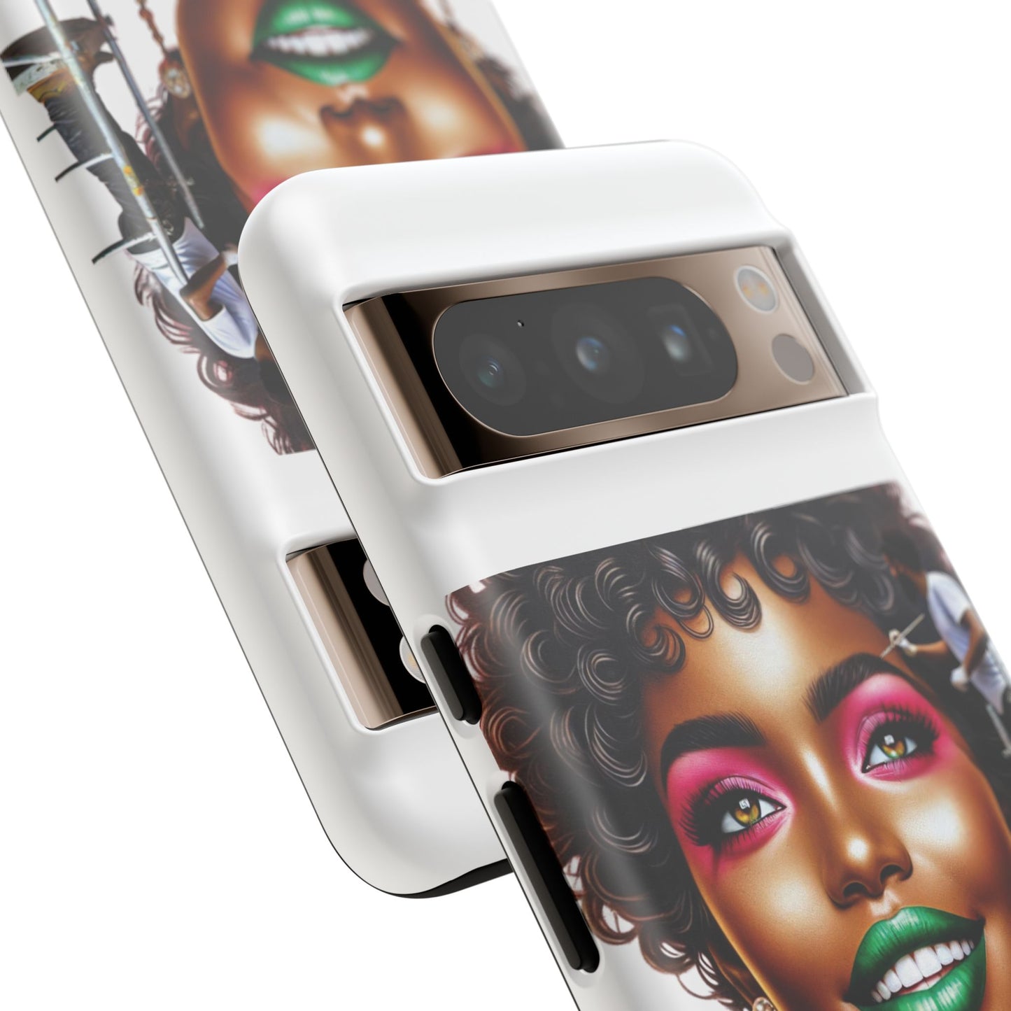 Phone Case - Ahnye's Melanin Collection Devine 9, AKA creation of beauty (White)