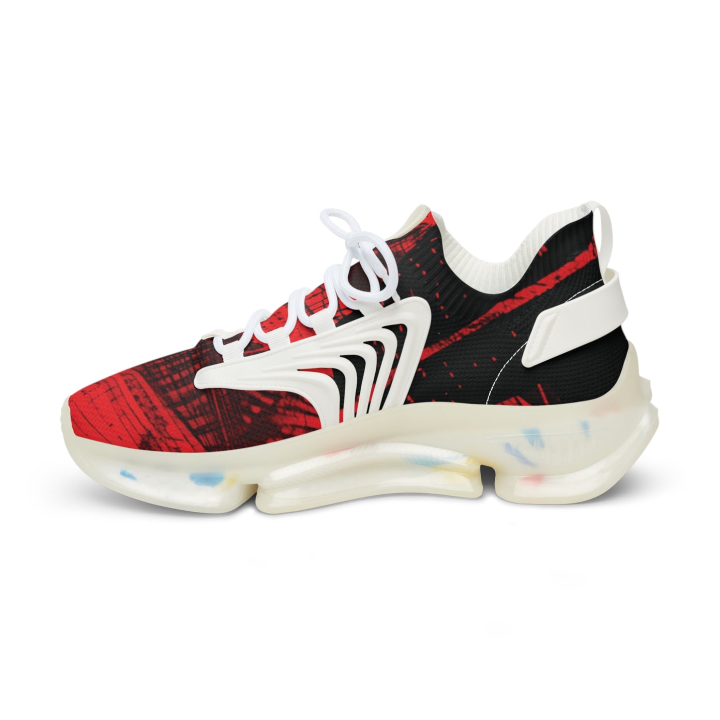 FlexComfort Red & Black Men's Mesh Sneakers