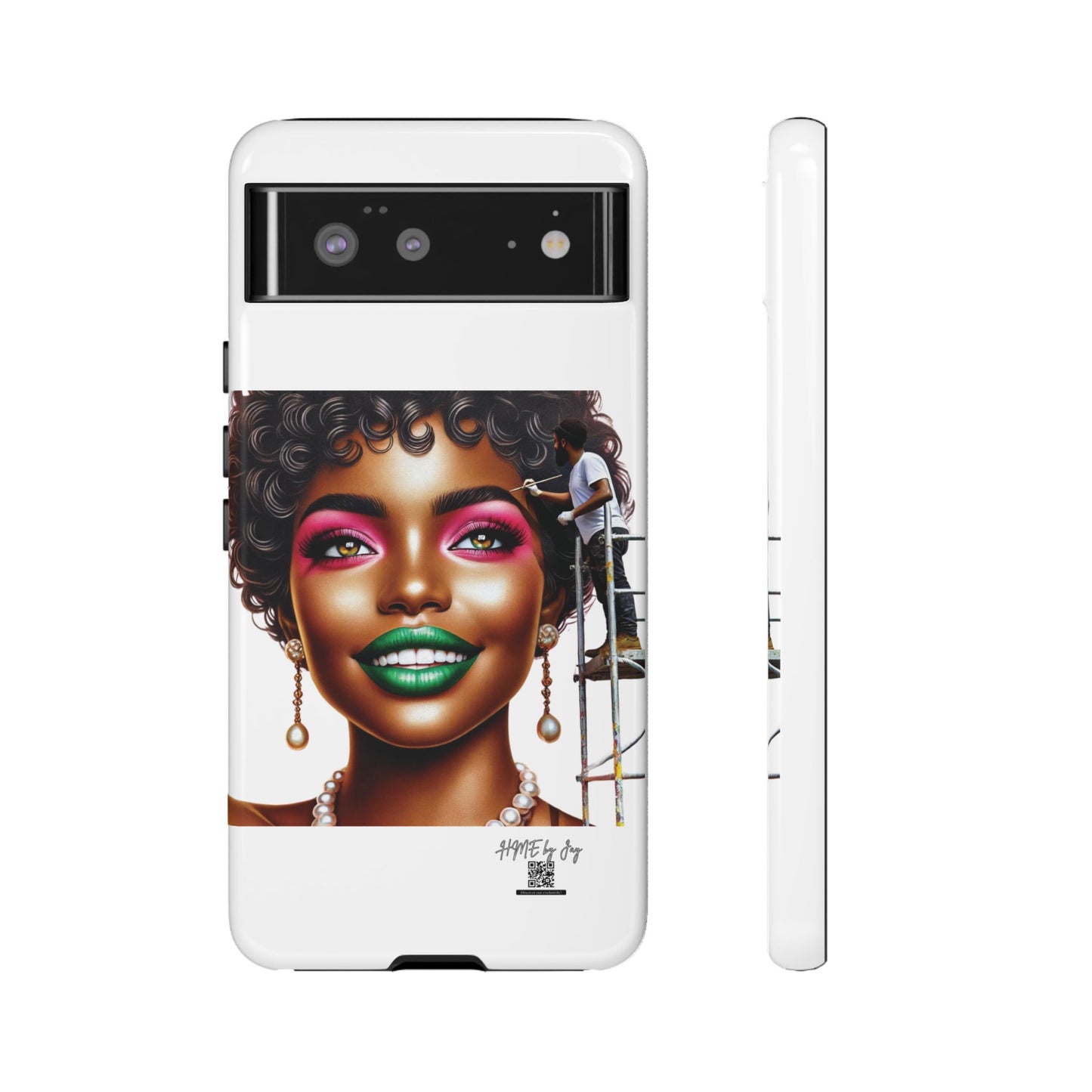 Phone Case - Ahnye's Melanin Collection Devine 9, AKA creation of beauty (White)