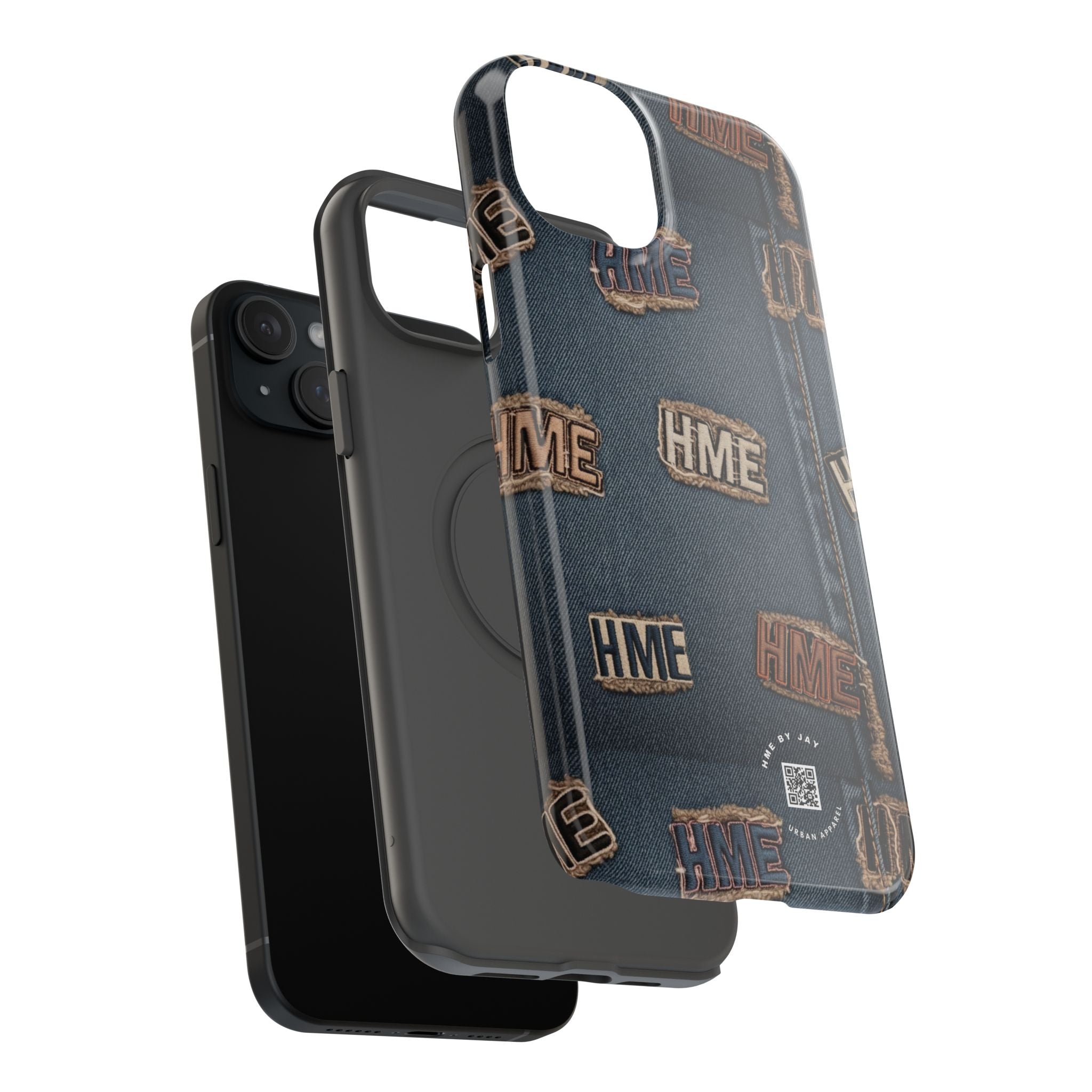Phone Case Stressed Denim HME Patches Impact-Resistant