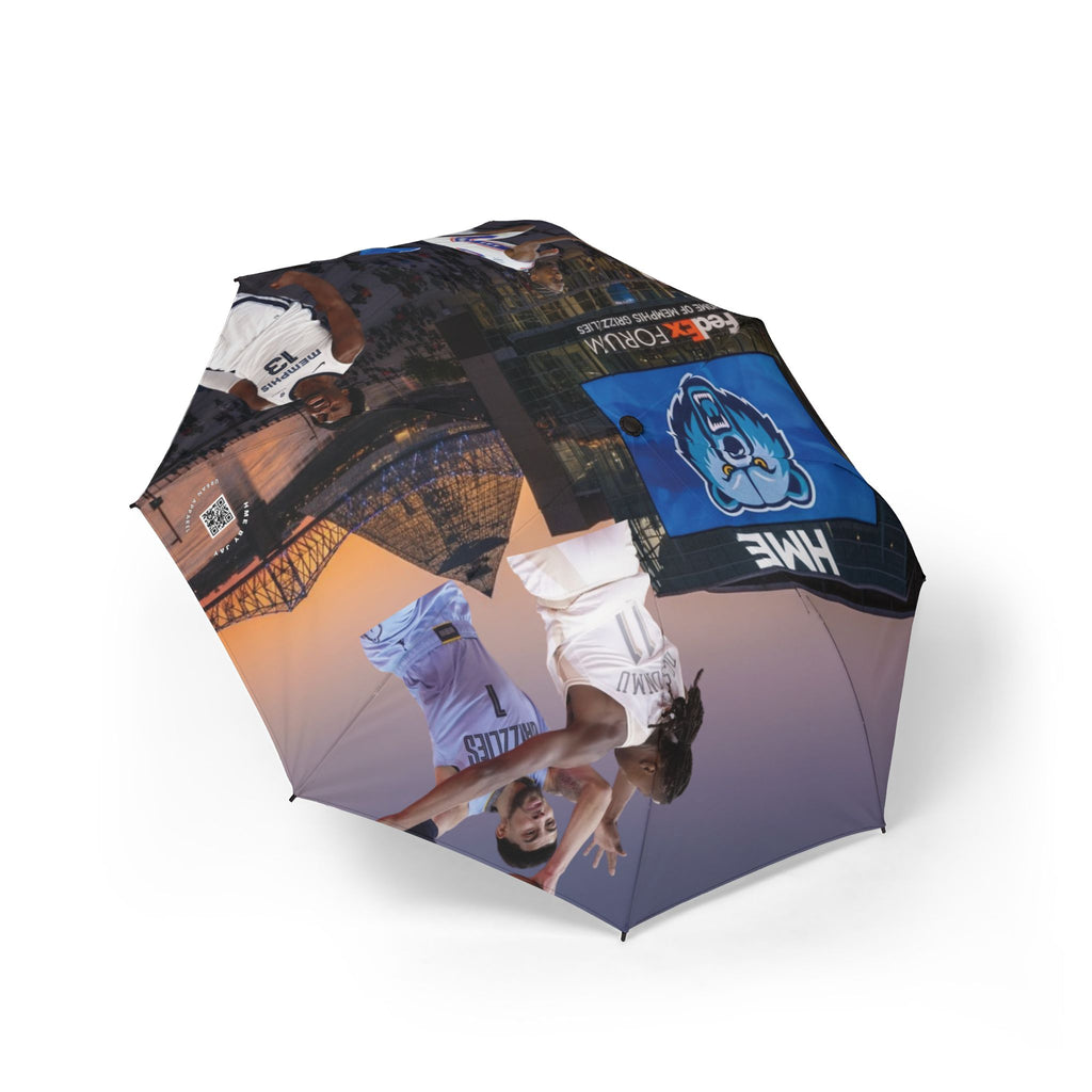 NBA Foldable Umbrella - Memphis Grizzlies feat Scotty Pippen Jr Jaren Jackson Jr & Jalen Wells