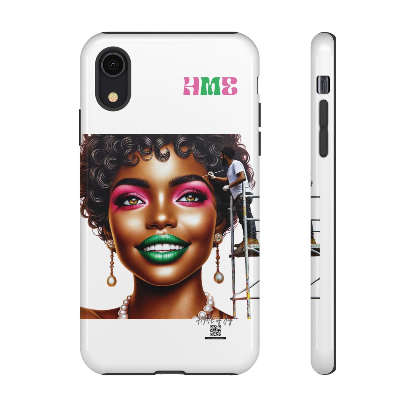 Phone Case - Ahnye's Melanin Collection Devine 9, AKA creation of beauty (White)