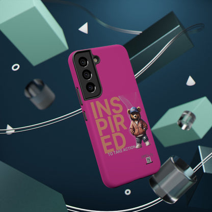 Phone Cases - HME Logo Bear, Inspired to take action Pink