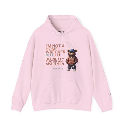 HME Bear Logo Heavy Blend Hooded Sweatshirt - I'm not a Home Wrecker Design