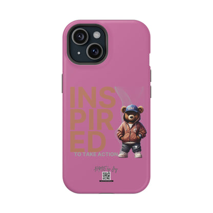 Phone Cases - HME Logo Bear, Inspired to take action light pink