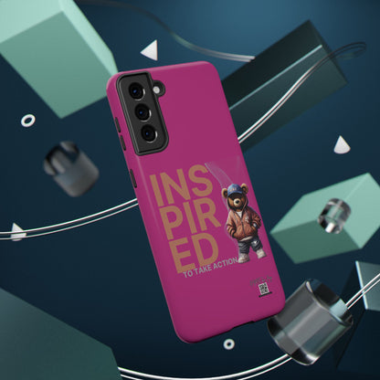 Phone Cases - HME Logo Bear, Inspired to take action Pink
