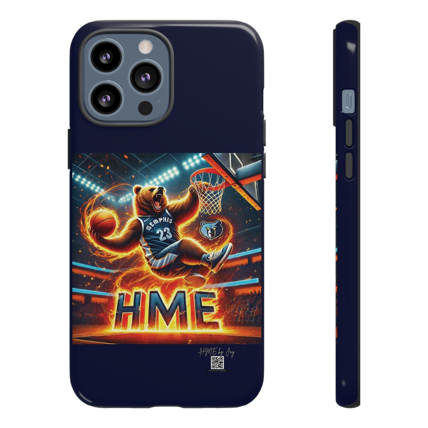 Phone Cases - Memphis Grizzlies Bear Dunkin on Fire Design