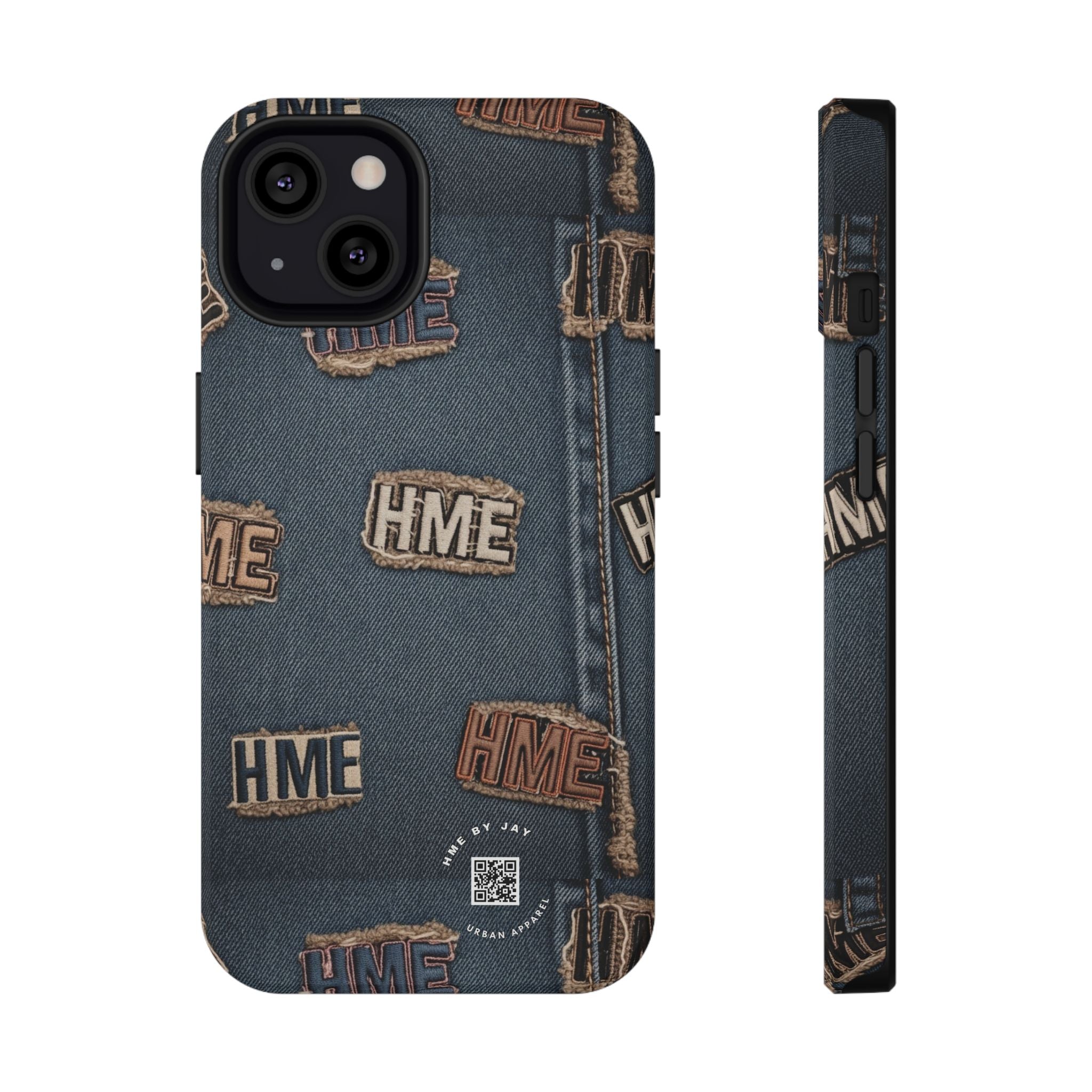 Phone Case Stressed Denim HME Patches Impact-Resistant