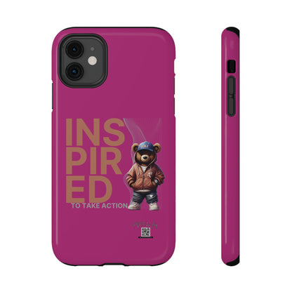 Phone Cases - HME Logo Bear, Inspired to take action Pink