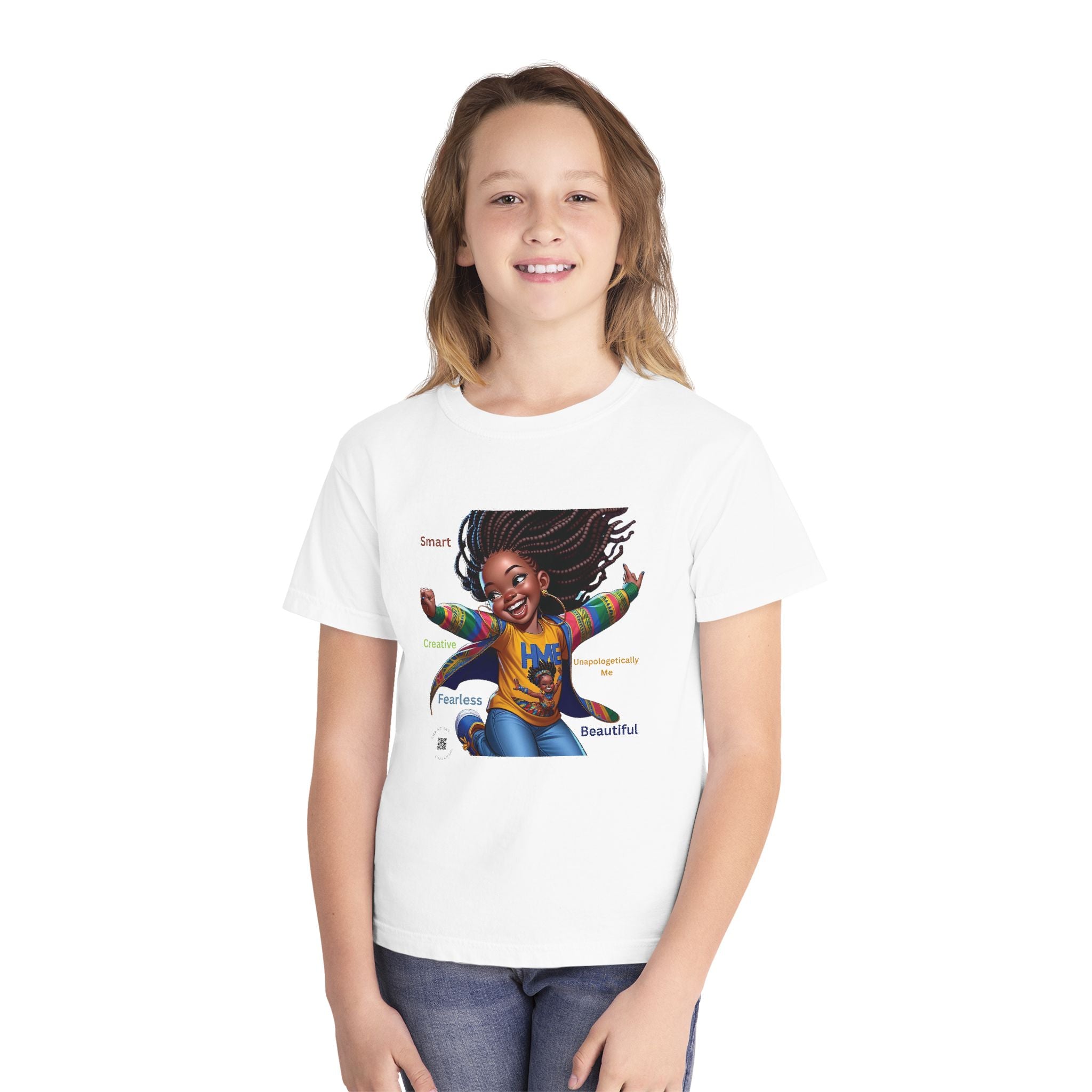 Empowerment Youth Tee (Ahnye's Melanin Collection) - Smart, Creative, Fearless, Beautiful, Gift for Kids, Inspirational Apparel, Back to School, Birthday, [...]