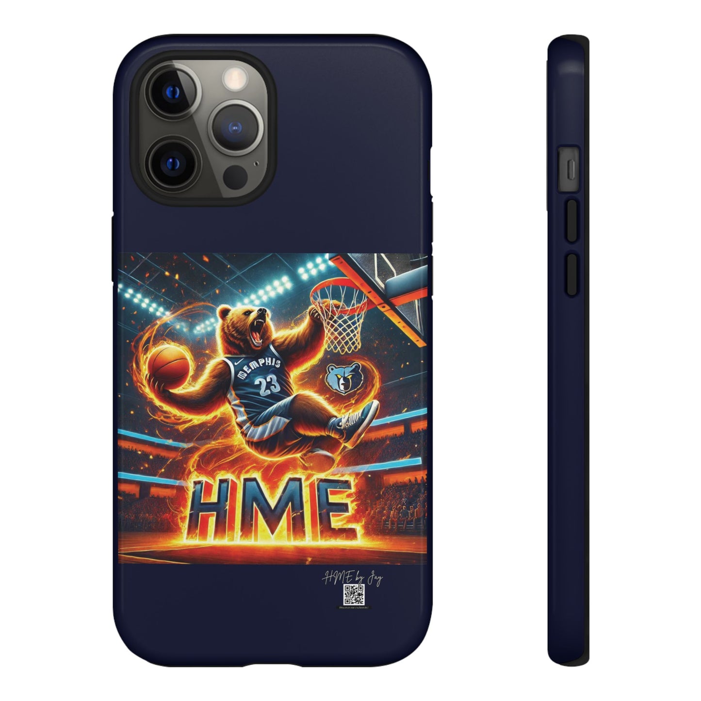 Phone Cases - Memphis Grizzlies Bear Dunkin on Fire Design