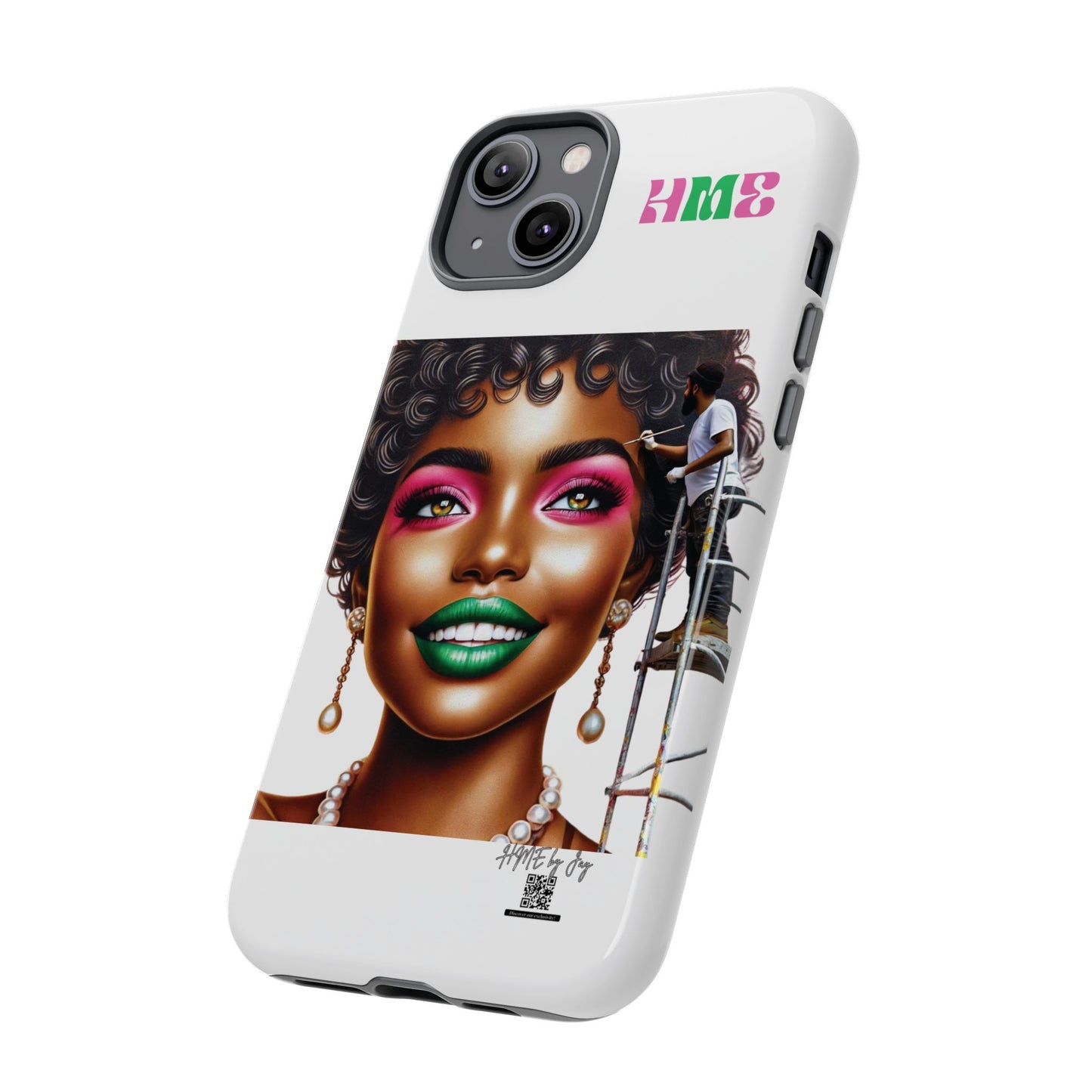 Phone Case - Ahnye's Melanin Collection Devine 9, AKA creation of beauty (White)